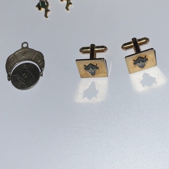 Shriners Mason Eastern Star Misc Items Lot Earrings Cuff Links Pin Magnets - Picture 8 of 10